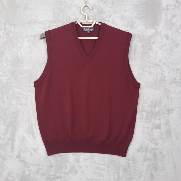 Brooks Brothers Other - Brooks Brothers Italian Merino Wool Sweater Vest Men XL V-Neck Academia Teacher